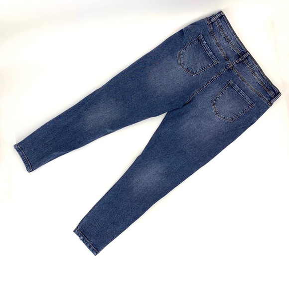 Suko Jeans Faded Blue High Rise Tapered Leg Distressed Ankle Jeans, 12 - Picture 4 of 16